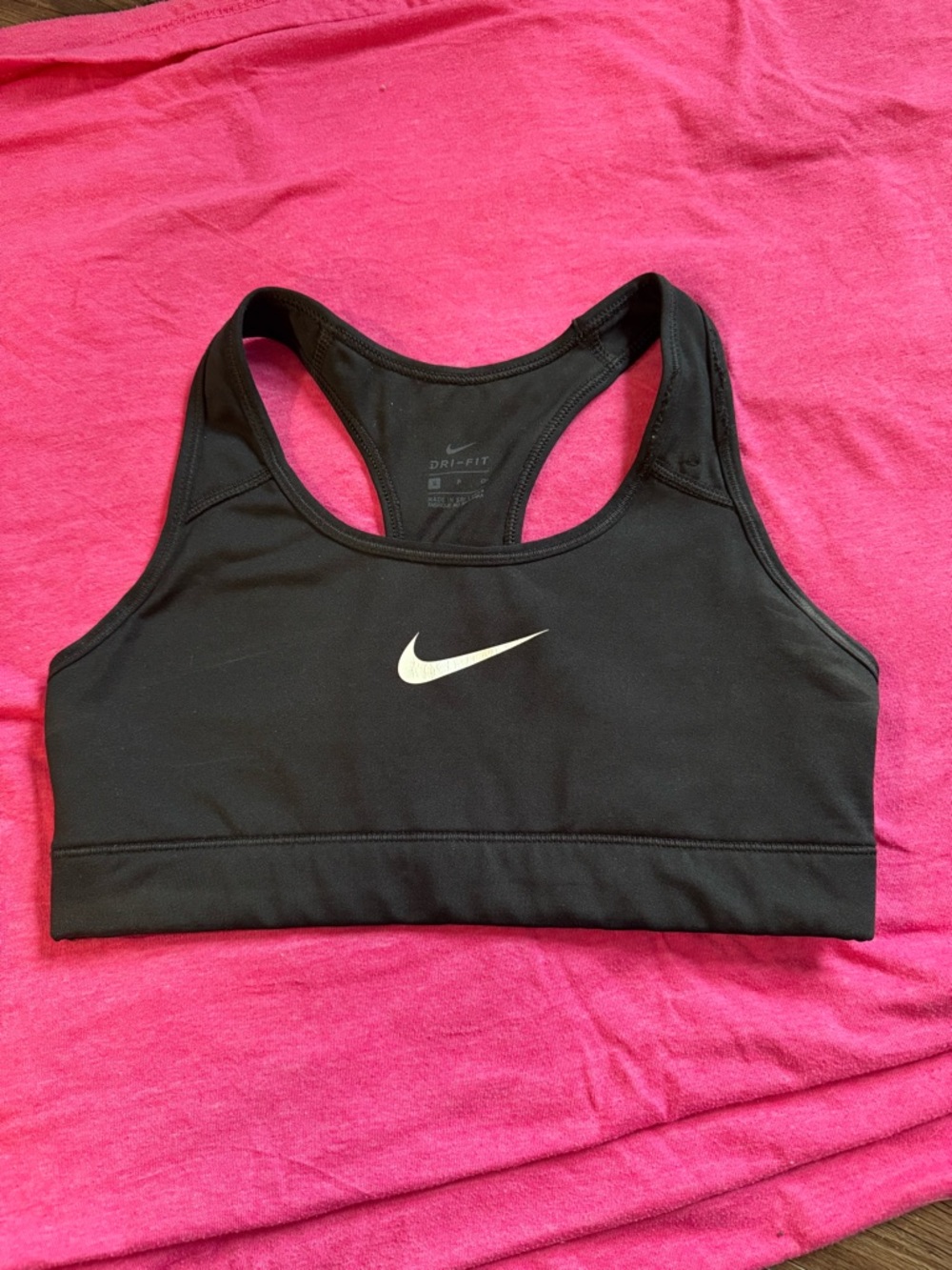 Nike Black Sports Bra with White Swoosh Logo